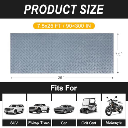 7.5x25 FT Garage Floor Mat (Matte Gray / 7.5x25 FT)