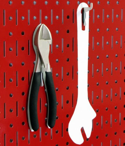 4 ft Metal Pegboard Standard Tool Storage Kit with Red Toolboard and White Accessories (Red)