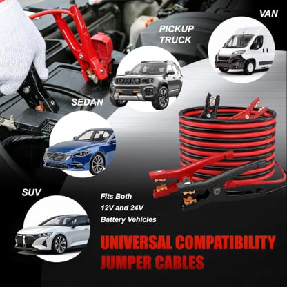 8 Gauge 12 Feet Jumper Cables for Car (8 Gauge 12 feet (Standard))