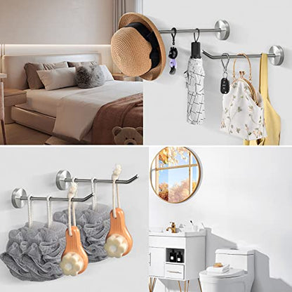 Coat Hooks Wall Mount Hooks for Hanging Hat Hurse Robe (Brushed Nickel / 8 Inch (Wall))