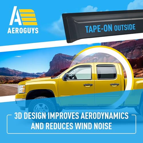 Extra Durable Window Deflectors Tape (For Chevy Silverado 07-13 Crew Cab)