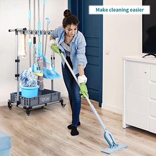 Broom And Mop Holder Put Wet Movable Floor (10slots)