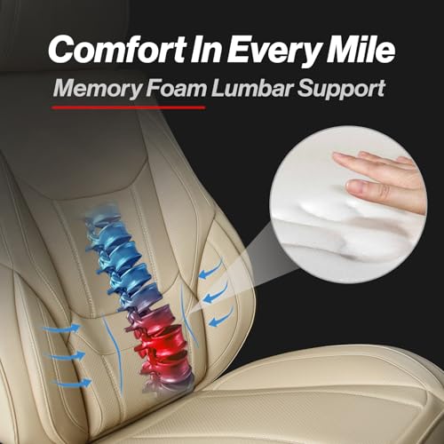 Premium Custom Fit Truck Car Seat Covers Front Seats Waterproof (A24 (See Vehicle Size Chart) / Front - Beige)