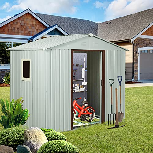 4x8 FT Outdoor Storage Shed (4x8 FT/Window / White)