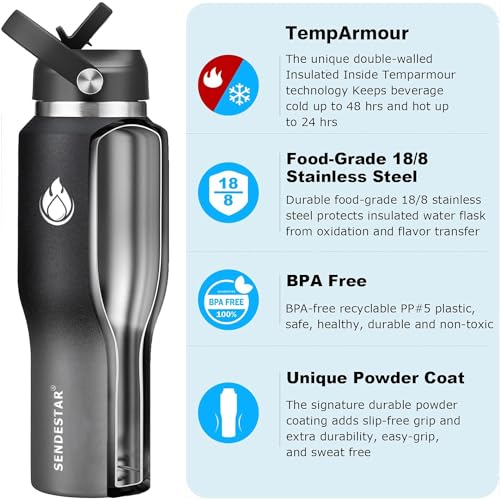 40oz Stainless Steel Water Bottle (Gray / 40 Ounces)