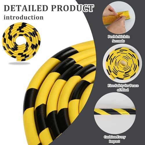 Wall Edge Corner Guards 196.9in (U-shaped（rough-grip Tape） / 196.9 IN (5 M))