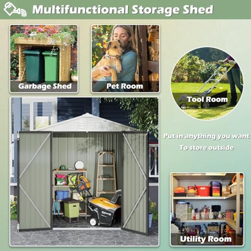 6x4 FT Outdoor Storage Shed (Gray / 6x4 FT)