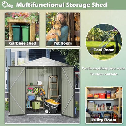 6x4 FT Outdoor Storage Shed (Gray / 6x4 FT)