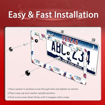 Parrot Bird Animal Stainless Steel License Plate Frame for US Cars Decor (Bird)
