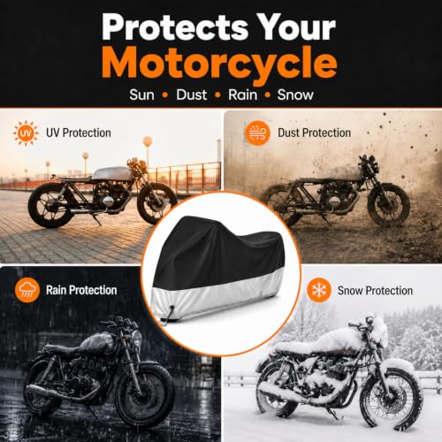 Motorcycle Cover Waterproof Outdoor with Lock (us-2xl)
