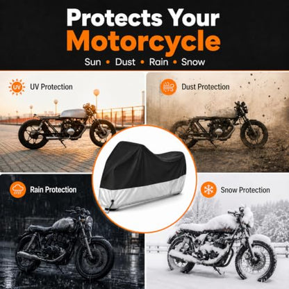 Motorcycle Cover Waterproof Outdoor with Lock (us-2xl)