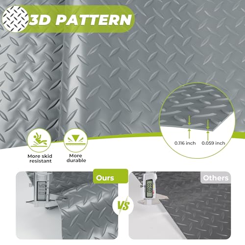 5x8 FT Garage Floor Mat (Diamond Plate Pvc Garage Mat / 5' x 8')