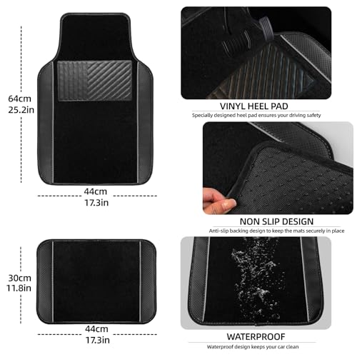 10 Pcs Car Floor Mats Full Set Car Accessories (Car Floor Mats Set / Grey Line)
