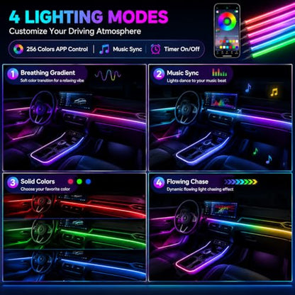 Acrylic Interior Car Ambient Lighting Kits