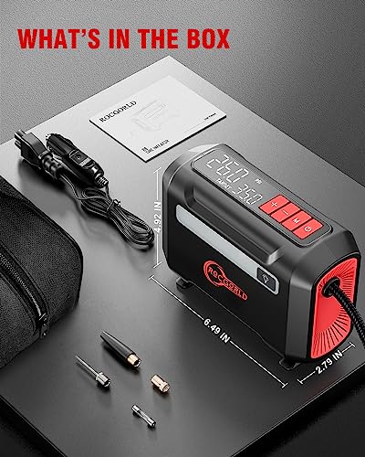 R8 Tire Inflator Portable Air Compressor (Red)