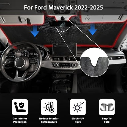 Car Windshield Sun Shade for Ford Maverick 2022 (for Ford Maverick 2022-2026)