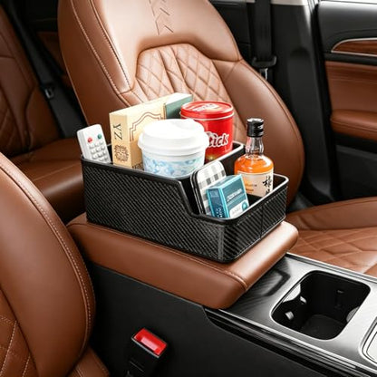 Car Front Seat Organizer with Compartment (black)