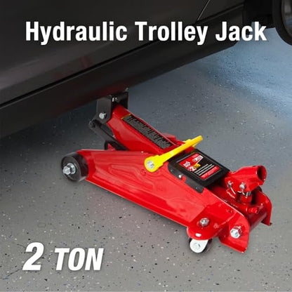 TAM82012 1 Torin Low Profile Hydraulic Trolley Service (Red / Standard With Case / 2 Ton)