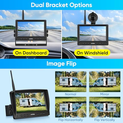 Solar Wireless Magnetic Backup Camera with 7 Inch 1080P Monitor System (Camera Set)