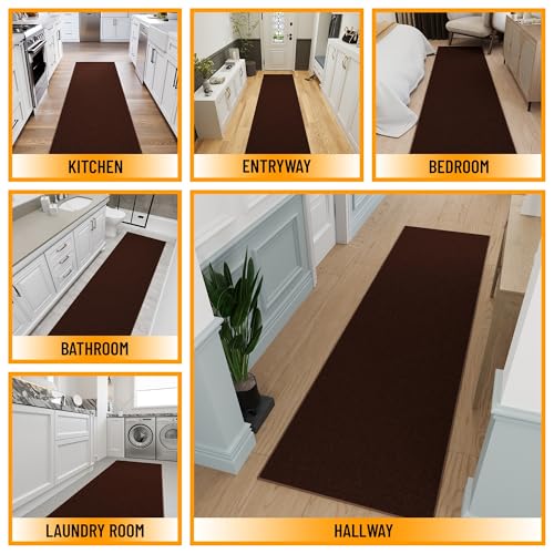 3x10 Hallway Runner Rug (Solid Brown)