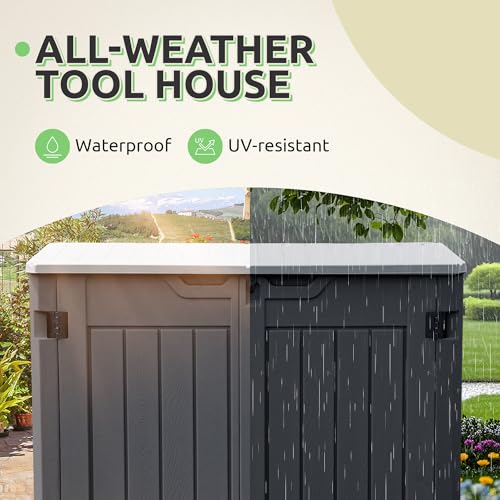 Horizontal Shed with Padlock Latch (Dark Gray)