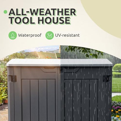 Horizontal Shed with Padlock Latch (Dark Gray)