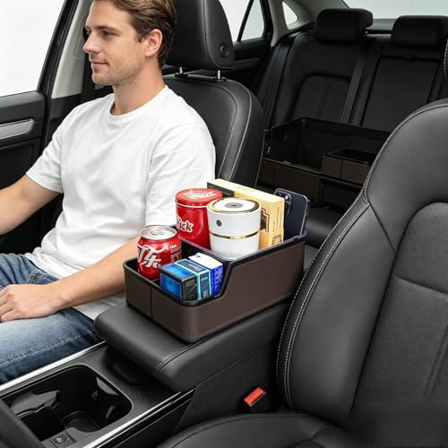 Car Seat Organizer with Compartments (Brown)