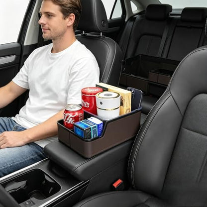 Car Seat Organizer with Compartments (Brown)