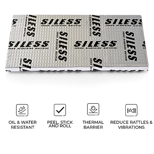 80 mil (2mm) Car Sound Deadening mat - Butyl Automotive Sound Deadener - Noise Insulation and Vibration Dampening Material 10 sqft (0.95 sqm) (10 sqft)