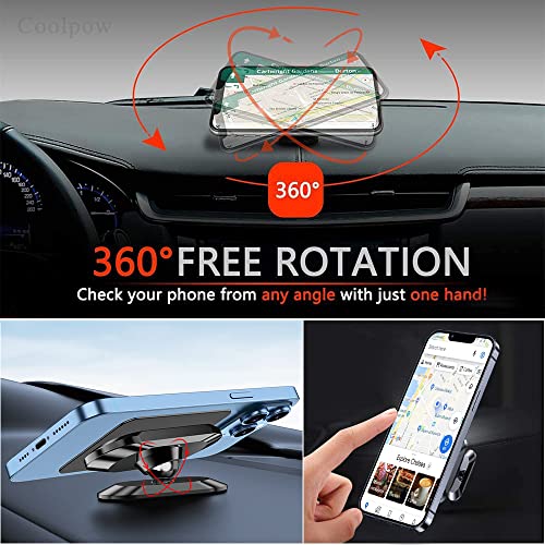 2 PACK】Magnetic phone holder for Car Dash Magnetic Car Mount for iphone (Black)