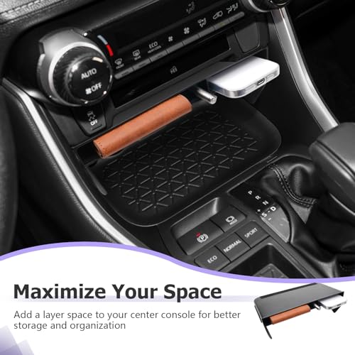 for 2025 Toyota RAV 4 Accessories Compatible with 2019 2020 2021 2022 2023 2024 2025 Toyota RAV 4 Front Center Console Organizer Armrest Console Secondary Storage Box Insert Tray ABS Material