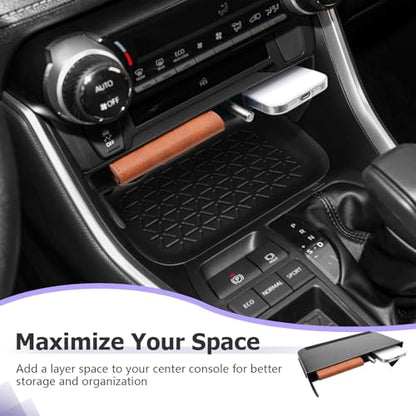 for 2025 Toyota RAV 4 Accessories Compatible with 2019 2020 2021 2022 2023 2024 2025 Toyota RAV 4 Front Center Console Organizer Armrest Console Secondary Storage Box Insert Tray ABS Material