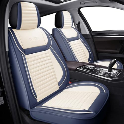 Car Seat Covers Full Set (White-Blue / Full set)
