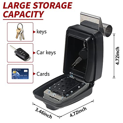 Car Window Punch Button Lock Box (Key Lock Box - Black Classic Style)