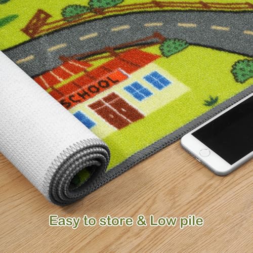 Kids Rug Play Mat (2'8" x 5' / Green Farm)