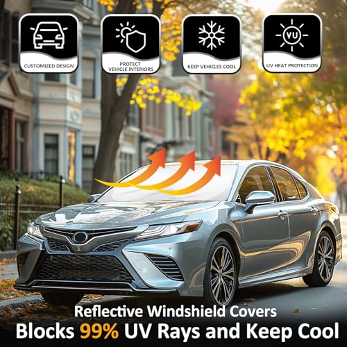 Windshield Sun Shades Custom Fit for Toyota Camry 2007 (Fit for Toyota Camry 2007-2017)