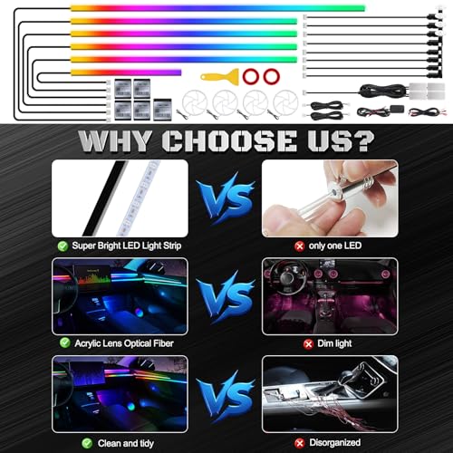 Dreamcolor Acrylic Interior Car LED Strip Light with Wireless APP (Dreamcolor 22 in 1)