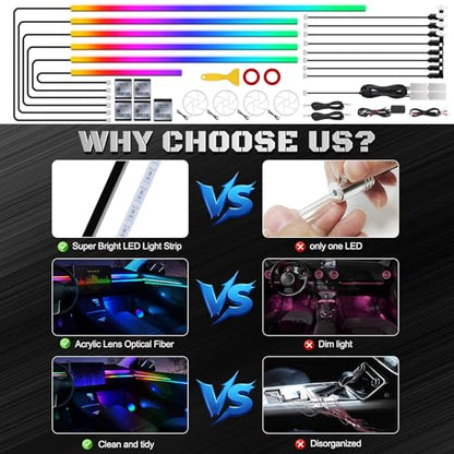 Dreamcolor Acrylic Interior Car LED Strip Light with Wireless APP (Dreamcolor 22 in 1)
