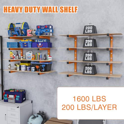 4 Pack Lumber Storage Rack (Orange / E– 4 Pack, 8-Tier)