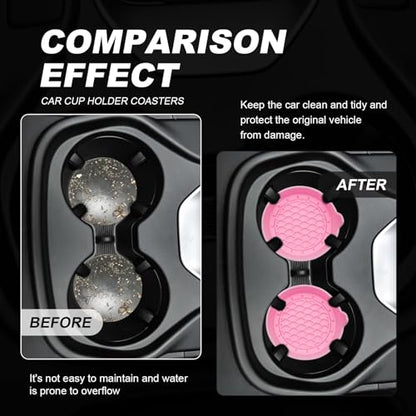 4 Pack Universal Cup Holder Coasters (pink)