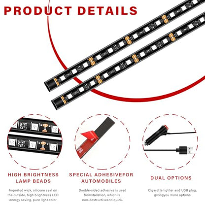 Car LED Strip Light (Red / Cigarette Adapter Plug)