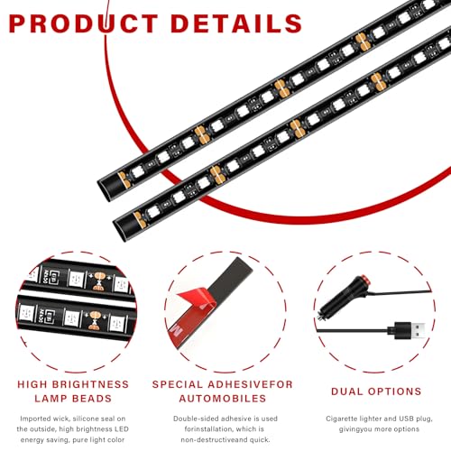 Car LED Strip Light (Red / USB Port)