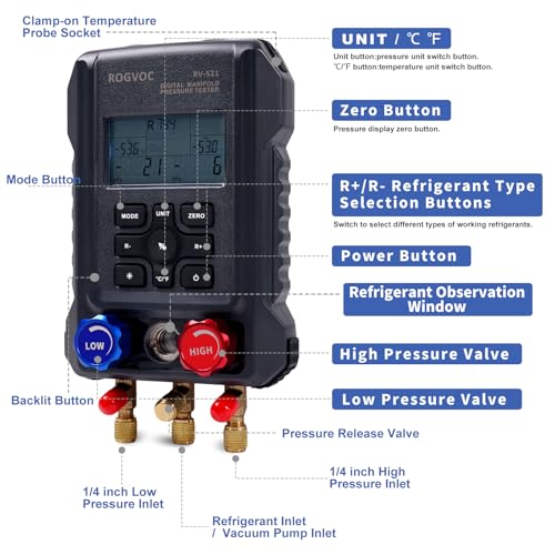 3 Way Digital Manifold Gauge (3-Way Digital Manifold Gauge)