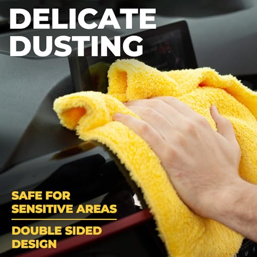 Edgeless Microfiber Car Towels (Black and Yellow)