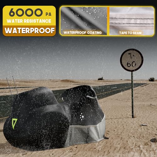 Trike Cover Motorcycle Cover Heavy Duty 420D Waterproof for Trike Models Harley Davidson freewheeler (Gray / 115" - Trike)