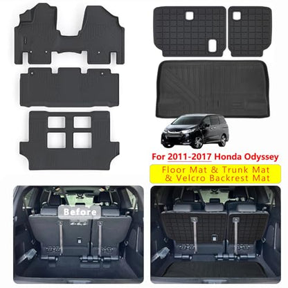 Floor Mats & Trunk Mats for 2011 (2011-17|For Honda Odyssey|Full Set)