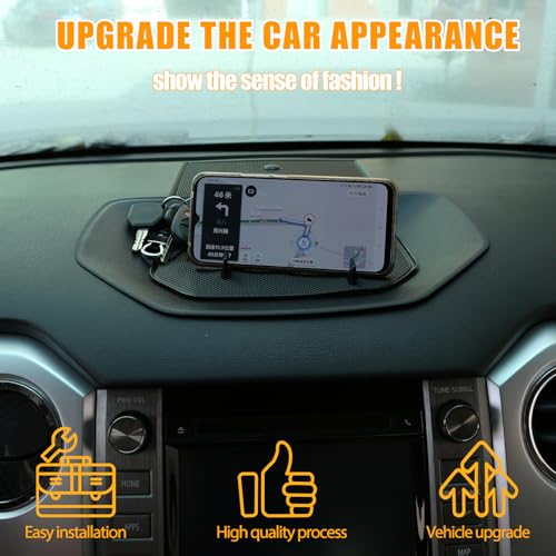 Black ABS Car Center Console Dash Table Storage Tray Fit for Toyota Tundra 2014 (Without Mobile Phone Holder)