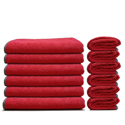Premium Microfiber Cleaning Cloth 16"x16" (Red)