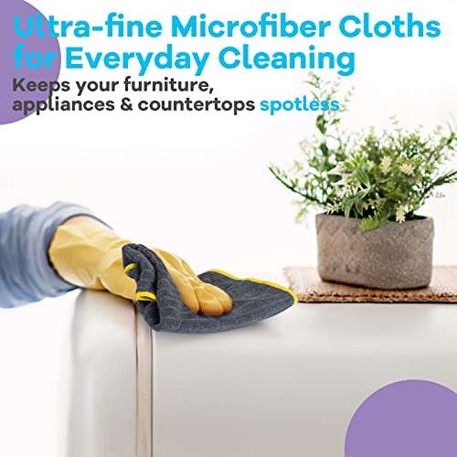 Glass Polishing Streak Free Miracle Cleaning Cloth (Grey-yellow Blue)
