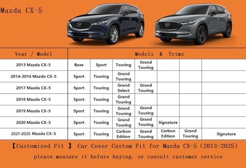 6 Layers Waterproof SUV Car Cover for Mazda CX (LM-Silver / 60. Custom Fit Mazda CX-5)